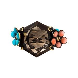 Iradj Moini Smoky Quartz, Turquoise & Coral Ring